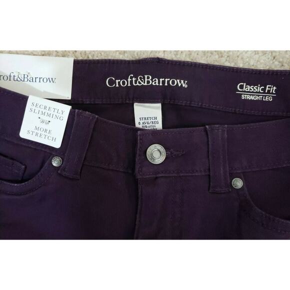 Corft&Barrow ~Woman Size 6~ Purple Classic Fit Straight Leg High Rise Jeans NWT. - Picture 5 of 12
